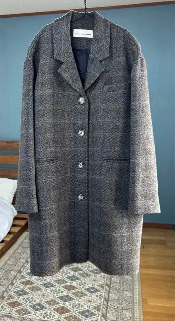 핸드메이드 체크 울 코트