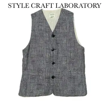 STYLE CRAFT LABORATORY 체크 무늬 베스트 린넨