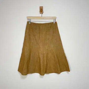 [ GALLERYVISCONTI ] 플레어 스커트 면 100% 브라운