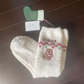 젤라또피케 PIQUE 홀리데이 곰돌이 복슬복슬 룸삭스 화이트 새상품