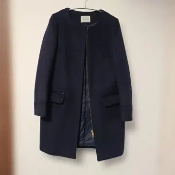 [IENA] 네이비 노카라 울 코트