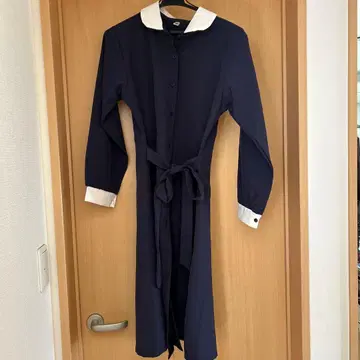 네이비 버튼식 원피스