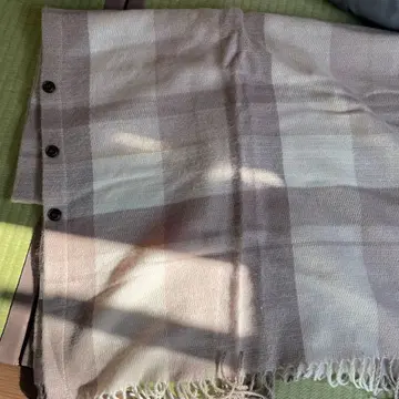 체크 무늬 판초 케이프 코트