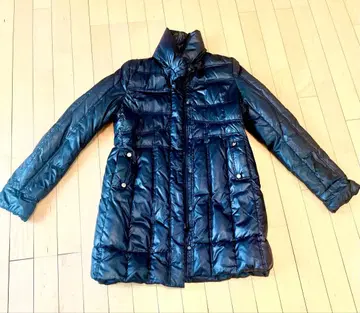 블랙 다운 코트 L 사이즈 다운 80% 페더 20%