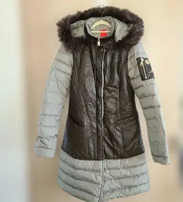 AFG' 1972 이탈리아제 다운 코트 나일론&라무 가죽 콤비