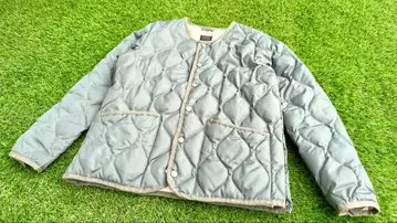 TAION 퀼팅 자켓 L 올리브 카키 충전솜 다운