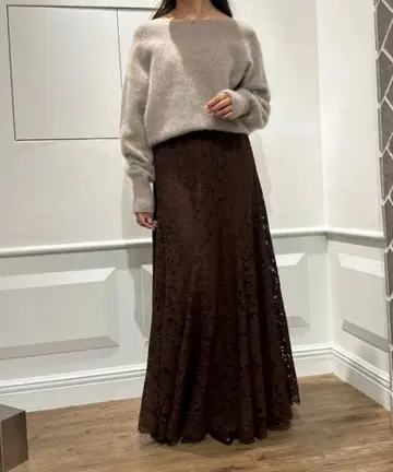 CADUNE 레이스 플레어 스커트