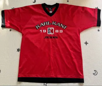 KANI JEANS 레드 V넥 티셔츠 XL
