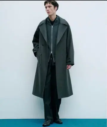 다크 그레이 스텐카라 코트 울 혼방