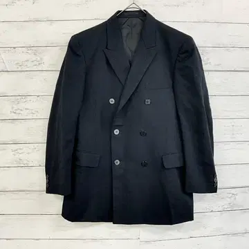 남성용 고급 울 더블 자켓 블랙 고급 성인 깔끔한 출퇴근 포멀