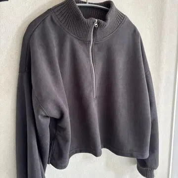 DouDou 돌먼 하프 지퍼 하이넥 지퍼 크롭 기장