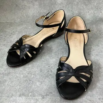 고품질 다이애나 DIANA 블랙 가죽 샌들 앵클 스트랩 [ 23.0 ]