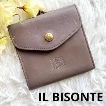 일비종떼 이단 접이식 지갑 가마구치 골드 버튼 그레이지 그레이 계열