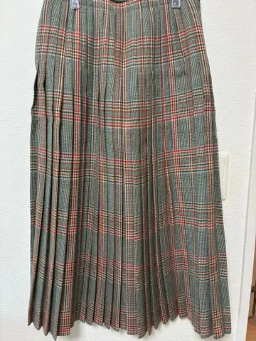 체크 무늬 플리츠 스커트 XS