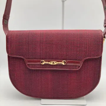 이탈리아제 호스 헤어 원숄더백 가죽 골드 금장 장식