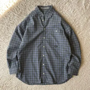 마드모아젤 논논 새상품급 체크 셔츠 F 청록색