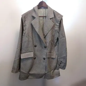 [ 미사용 새상품 ] 체크 무늬 2 Way 테일러드 자켓