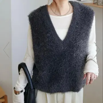 DISCOAT 전후 2WAY 페더얀 숏 베스트 차콜 그레이