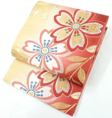 FN12054c 기모노 후리소데 순수 실크 후쿠로 오비 육통 무늬