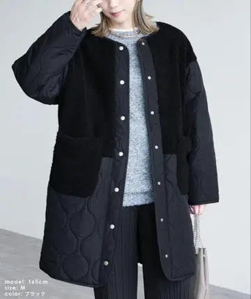 [택 포함] reca 노카라 보아 x 표주박 퀼트 코트