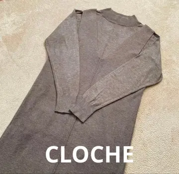 [ CLOCHE ] 니트 오버롤 스커트 & 하이넥