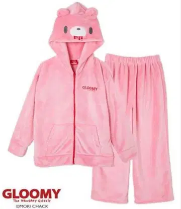 GLOOMY 후드 부착 파자마 핑크 그루미