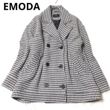 에모다 피 코트 아우터 더블 하운드투스 가을 겨울 캐주얼 울 혼방