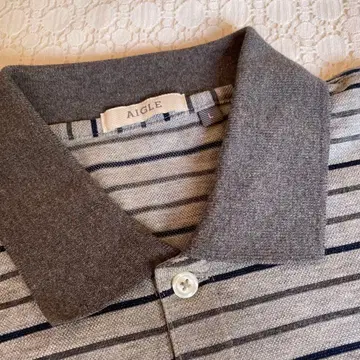 aigle 일본제 피케 셔츠 보더 L