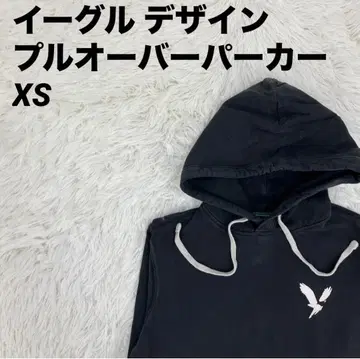 풀오버 후드티 후드 이글 디자인 블랙 XS 사이즈