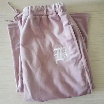 캐주얼 와이드 팬츠 기모 보온 방한 핑크 맨투맨 스타일 보아 트레이닝복