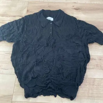 LAYAS 블랙 피케 셔츠 새상품