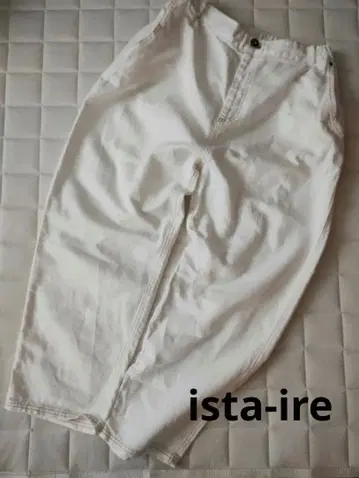 ista-ire 화이트 데님 팬츠 루즈핏