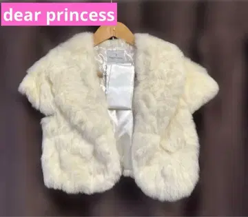 Dear Princess 화이트 퍼 가디건 볼레로 토끼