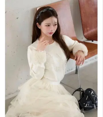 다리치 DARICH 로고 펄 니트탑