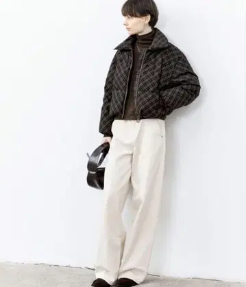 tageechita 체크 무늬 다운 자켓