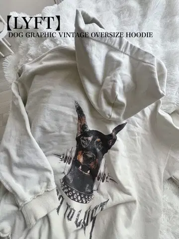 인기 완판템 LYFT 도그 그래픽 빈티지 후드티 M