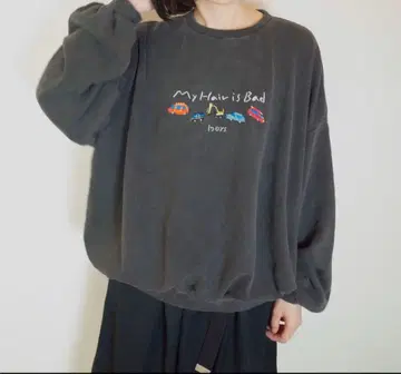 My Hair is Bad 마이헤어 보이즈 맨투맨 베이지