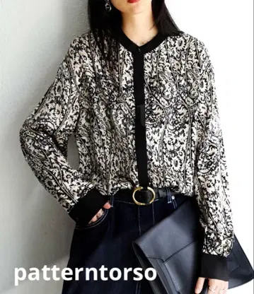 patterntorso 사라사 패턴 바이컬러 셔츠 긴팔