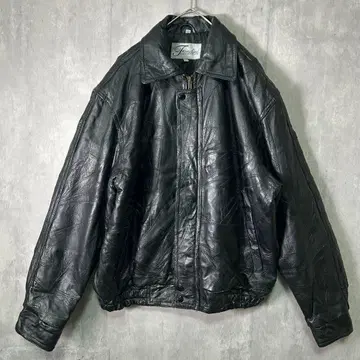 그런지 패치워크 가죽 자켓 블랙 짧은 기장 천연 가죽