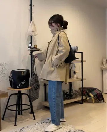 숏 트렌치코트*하이넥 베이지