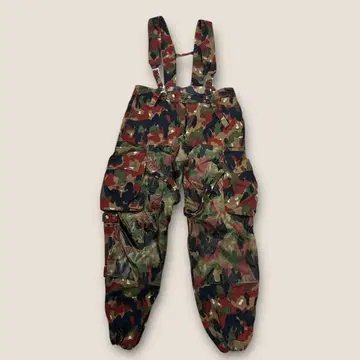 60~70s 스위스군 알펜 카모 팬츠 서스펜더 빈티지 밀리터리