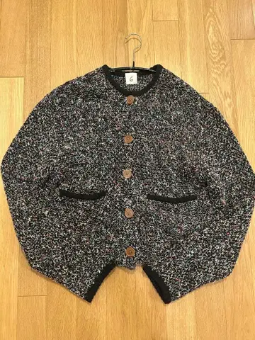 6(ROKU) 믹스 슬라브 니트 가디건