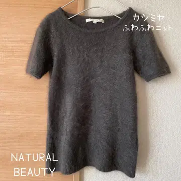 NATURALBEAUTY 캐시미어 반팔 스웨터