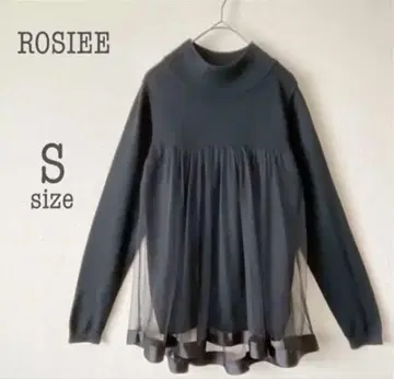 ROSIEE 튤 프릴 하이넥 S 사이즈 블랙