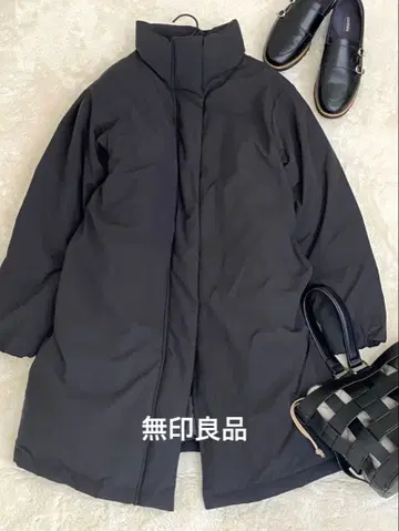 무인양품 발수 다운 코트 스탠드 카라 블랙 S