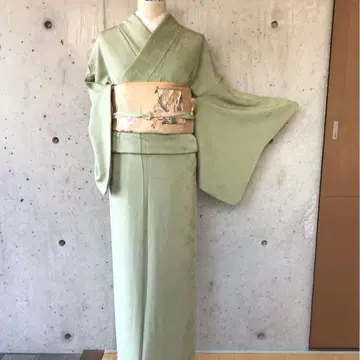 순수 실크 고급 이로무지 이중 기모노 원 포인트 문양 있음