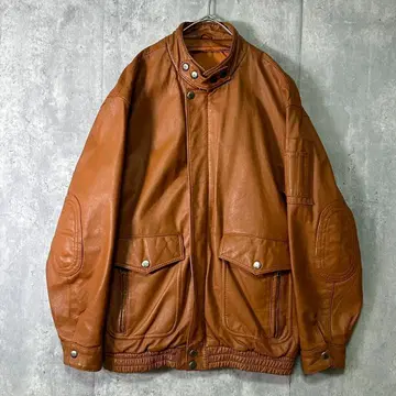 카우 레더 자켓 브라운 천연 가죽 소가죽 어깨 패드 없음