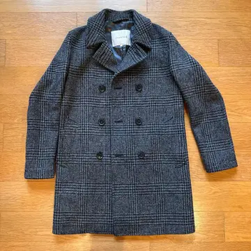 MACKINTOSH 그레이 계열 글렌체크 패턴 피 코트