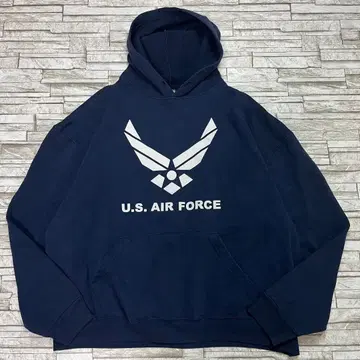 USA US AIR FORCE 후드티 빅 로고 네이비 밀리터리