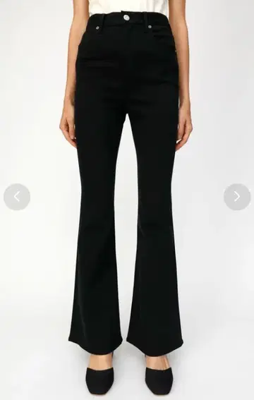 마우지 하이웨스트 플레어 데님 25 블랙